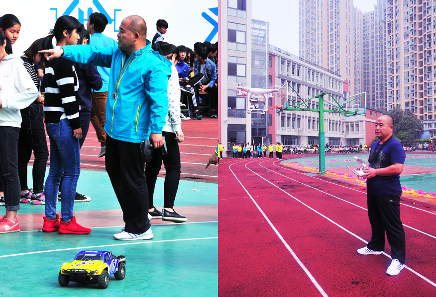“天上飞的、地上跑的”为大赛提供服务